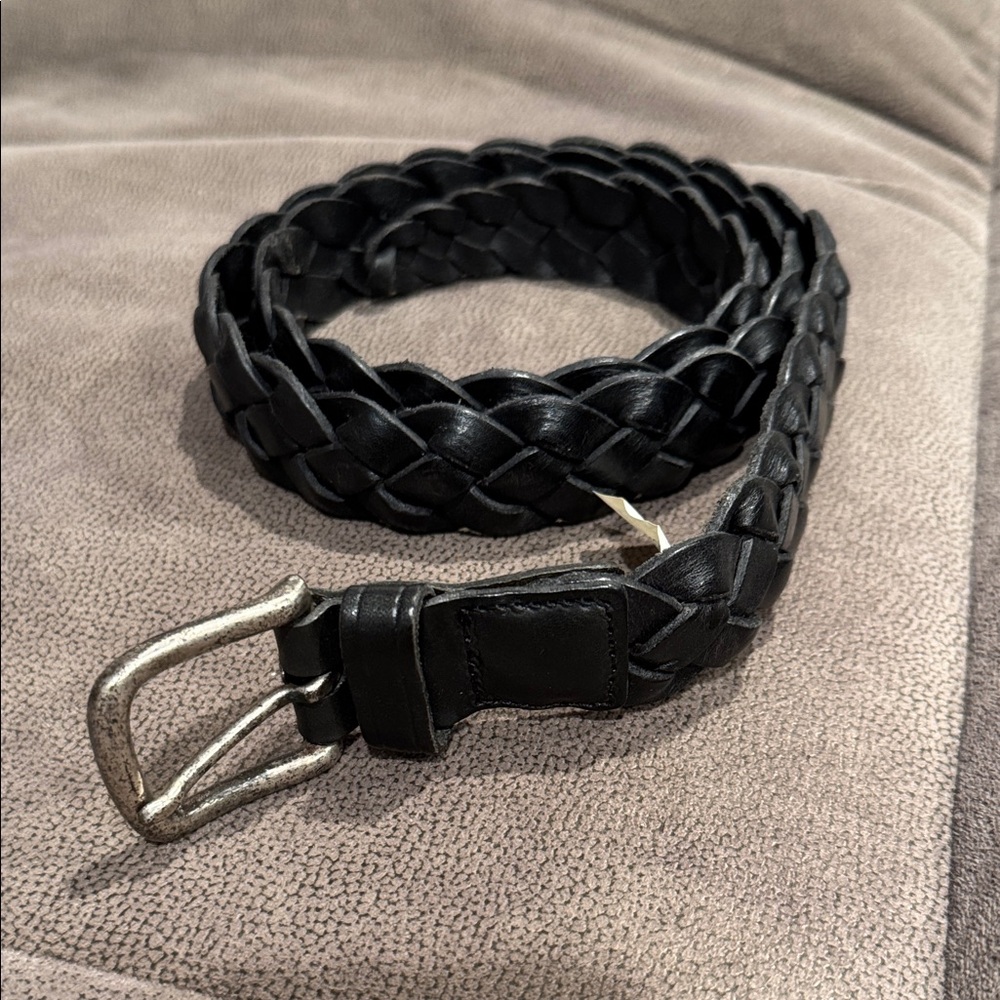 Banana Republic Black Braided Leather Belt